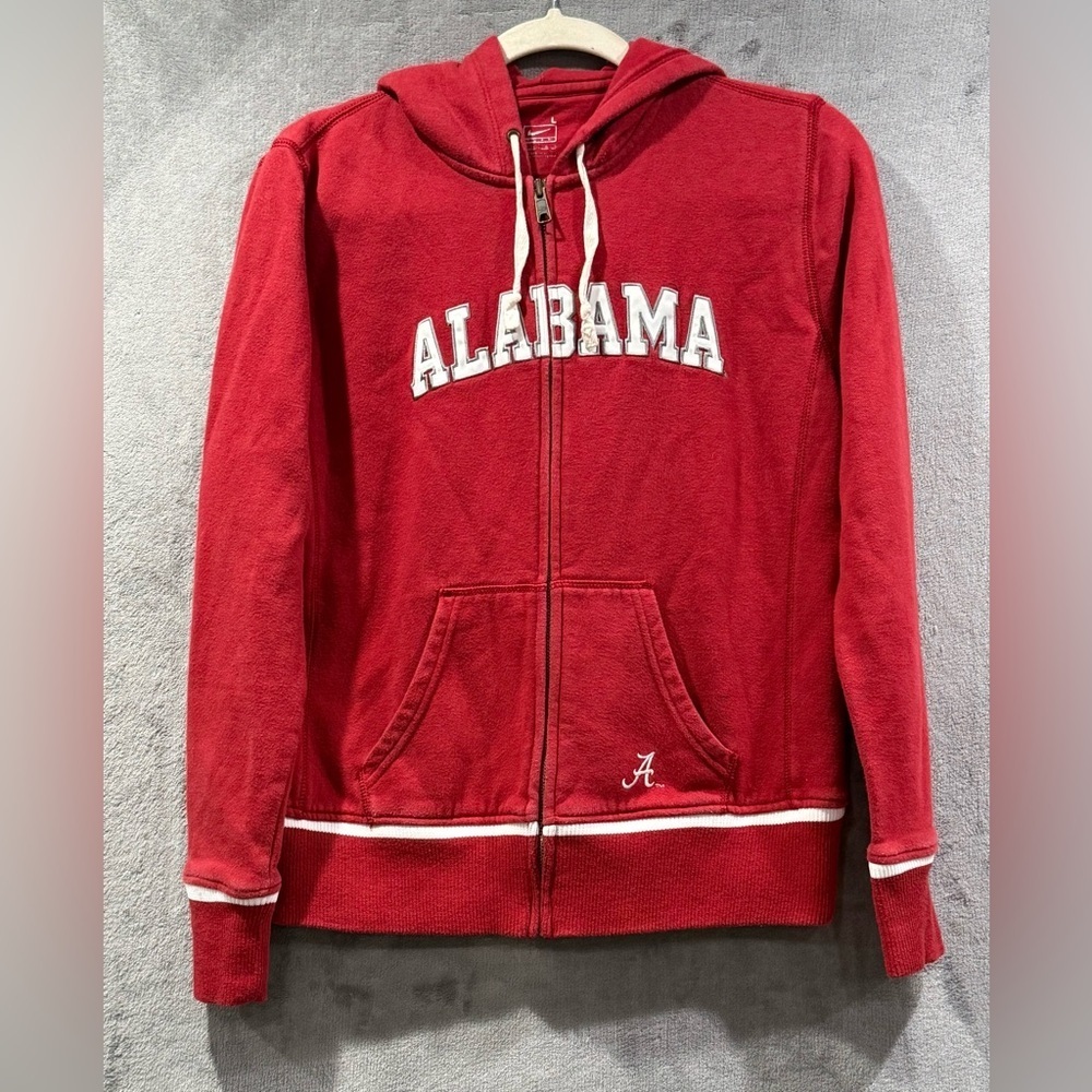 Nike Alabama Crimson Tide Red Full Zip Sweatshirt Hoodie Women’s Size L SEC